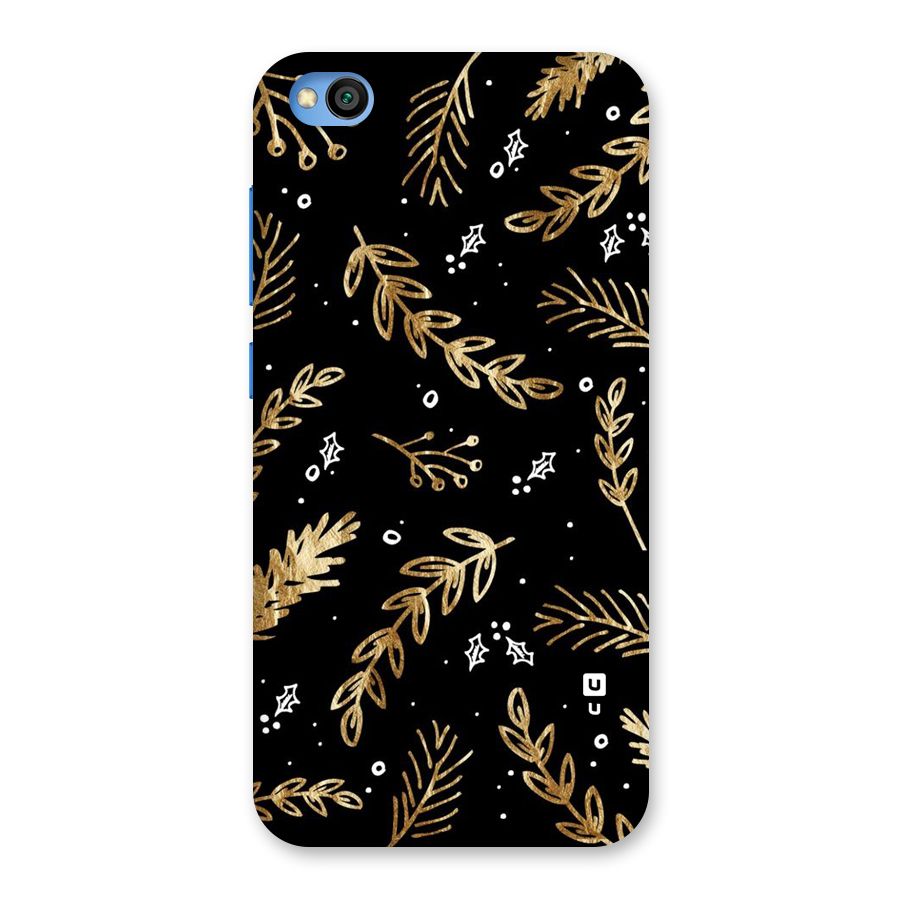 Gold Palm Leaves Back Case for Redmi Go