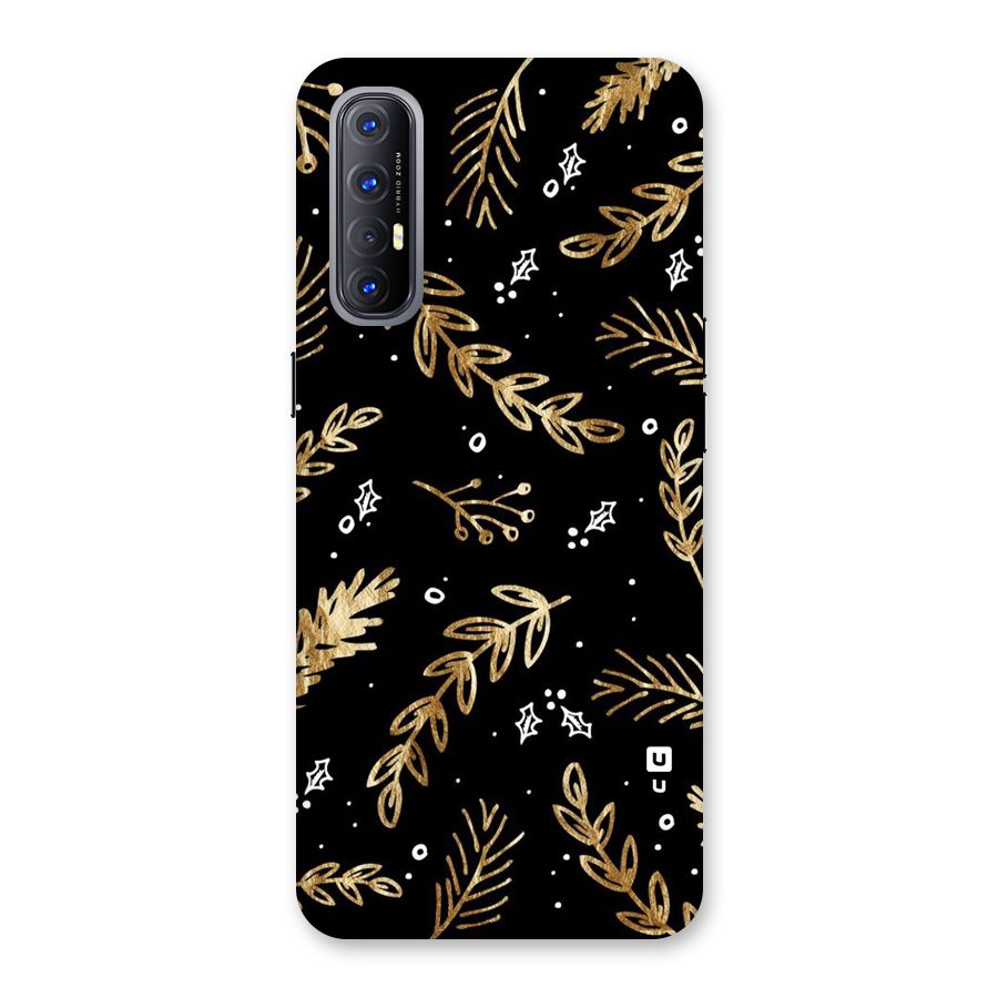 Gold Palm Leaves Back Case for Reno3 Pro