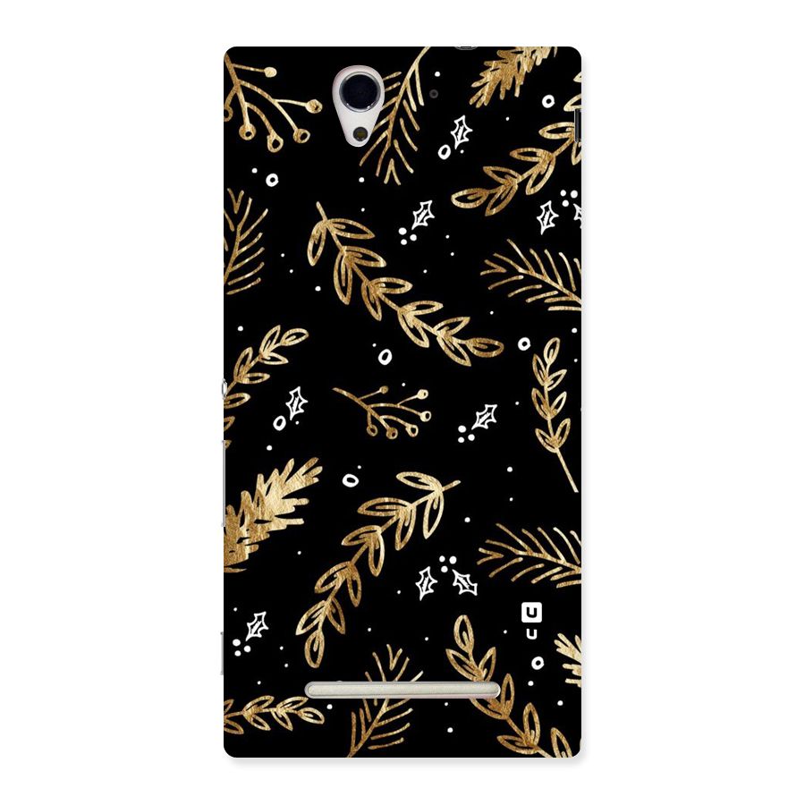 Gold Palm Leaves Back Case for Sony Xperia C3