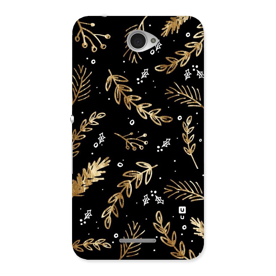 Gold Palm Leaves Back Case for Sony Xperia E4
