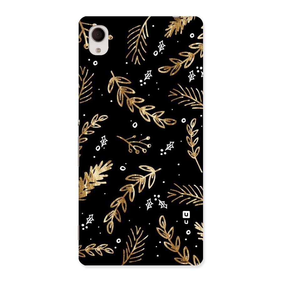 Gold Palm Leaves Back Case for Sony Xperia M4