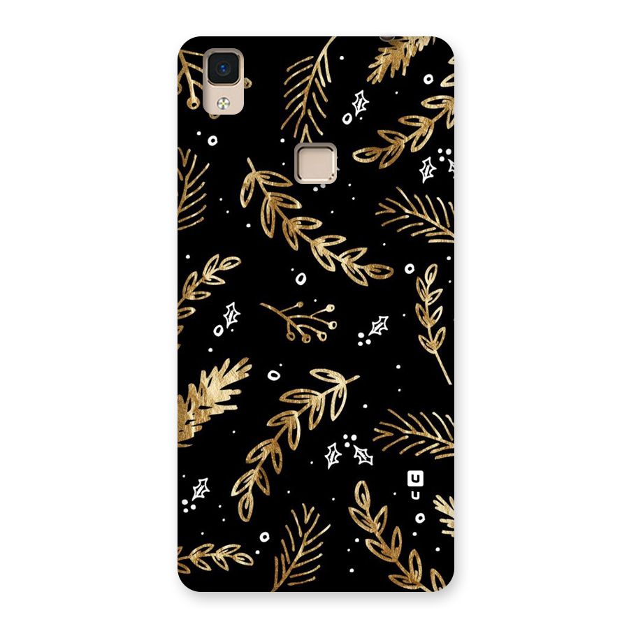 Gold Palm Leaves Back Case for V3 Max
