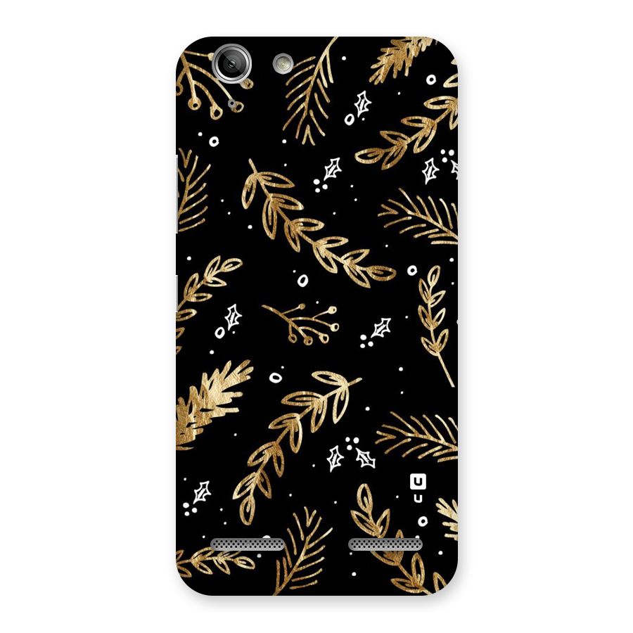 Gold Palm Leaves Back Case for Vibe K5