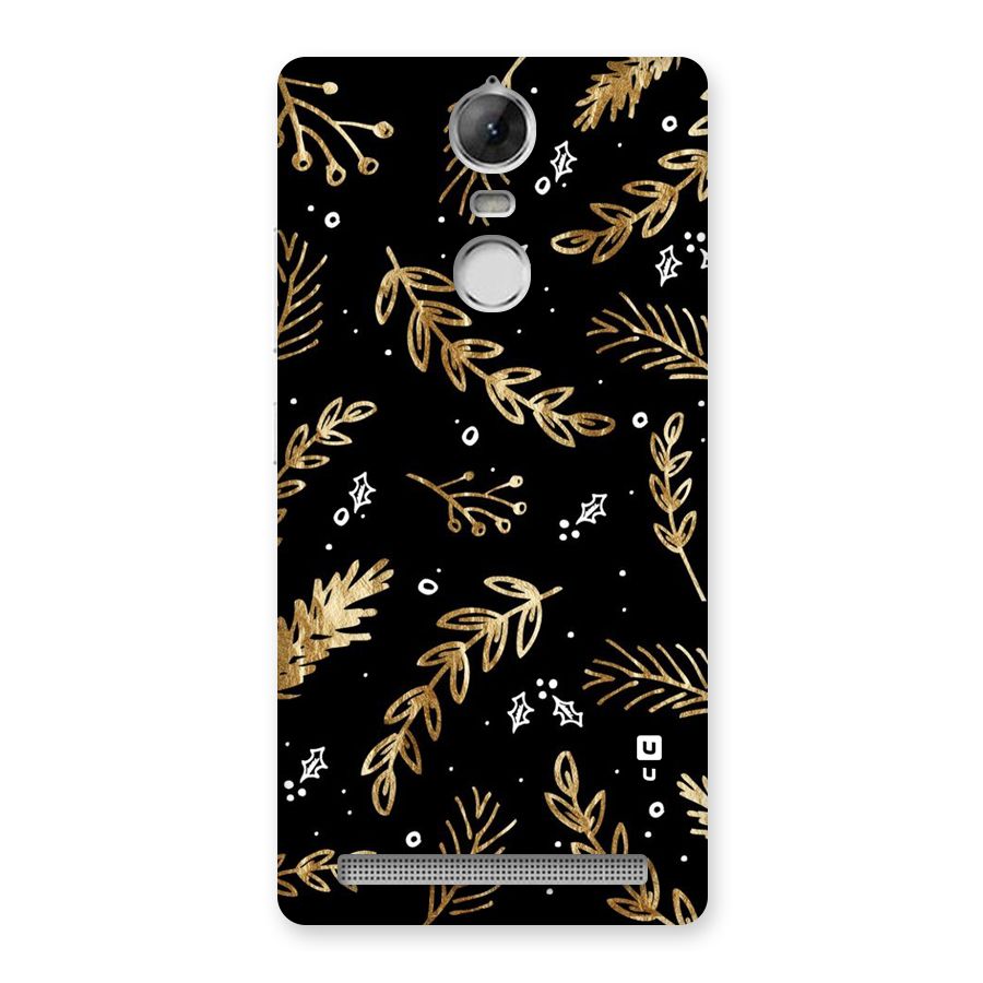 Gold Palm Leaves Back Case for Vibe K5 Note