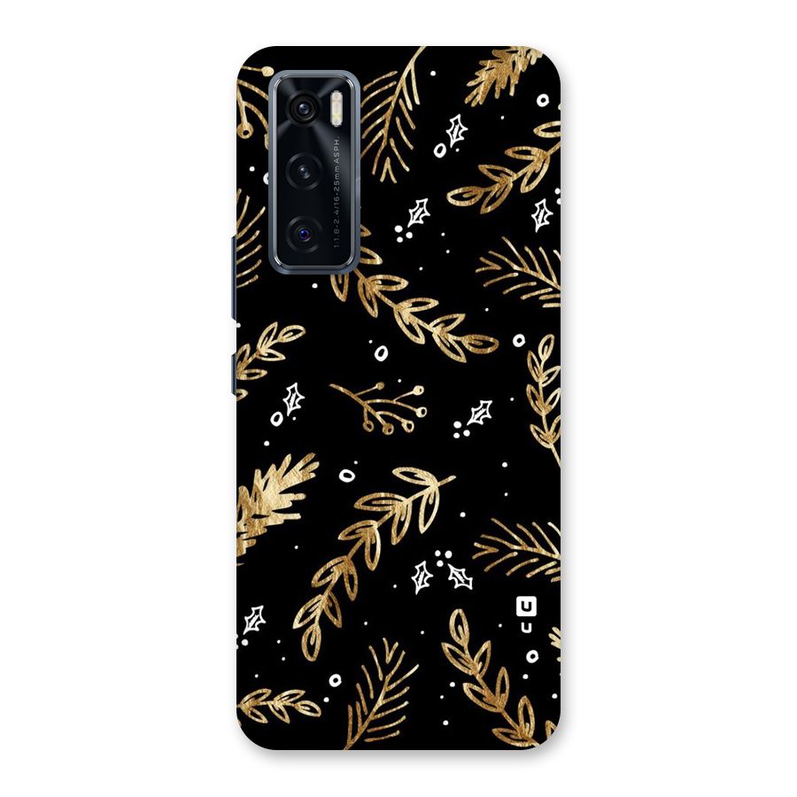 Gold Palm Leaves Back Case for Vivo V20 SE