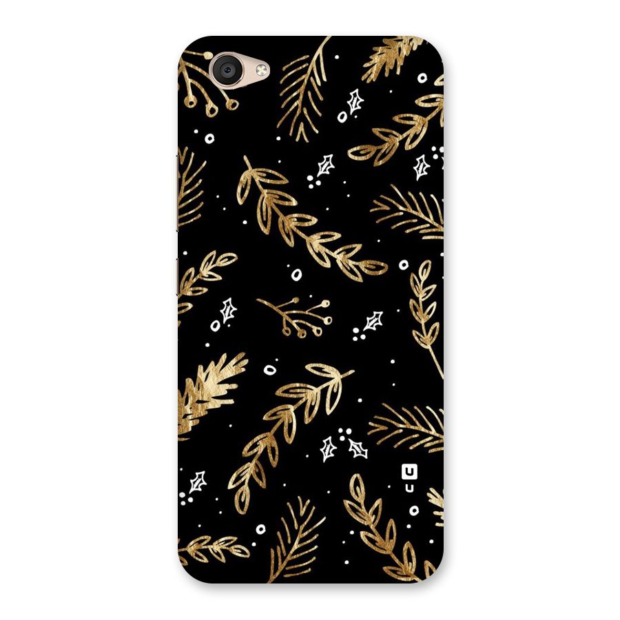 Gold Palm Leaves Back Case for Vivo V5 Plus