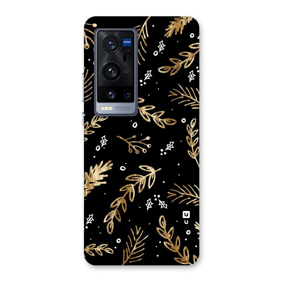 Gold Palm Leaves Back Case for Vivo X60 Pro Plus