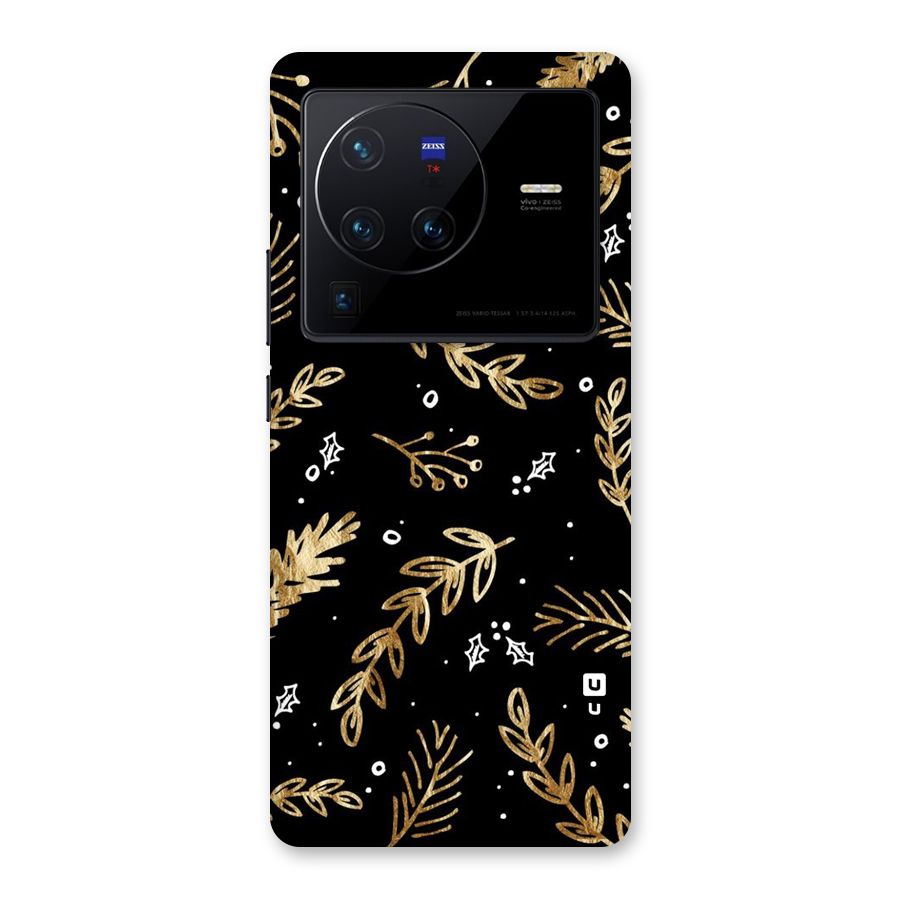 Gold Palm Leaves Back Case for Vivo X80 Pro