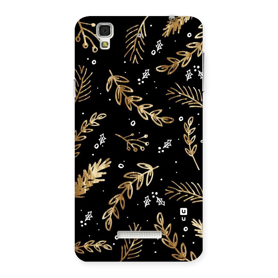 Gold Palm Leaves Back Case for YU Yureka Plus