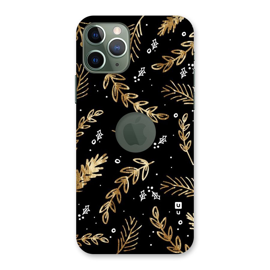 Gold Palm Leaves Back Case for iPhone 11 Pro Logo  Cut