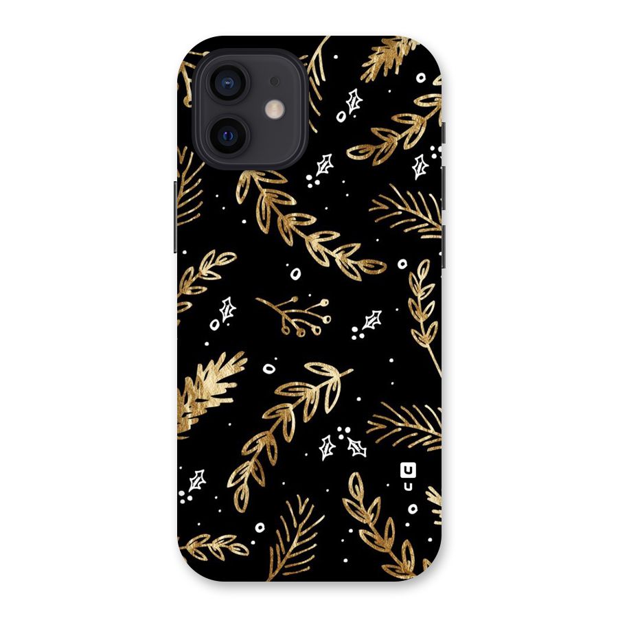 Gold Palm Leaves Back Case for iPhone 12