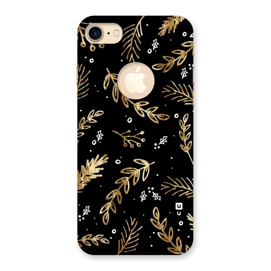 Gold Palm Leaves Back Case for iPhone 7 Logo Cut