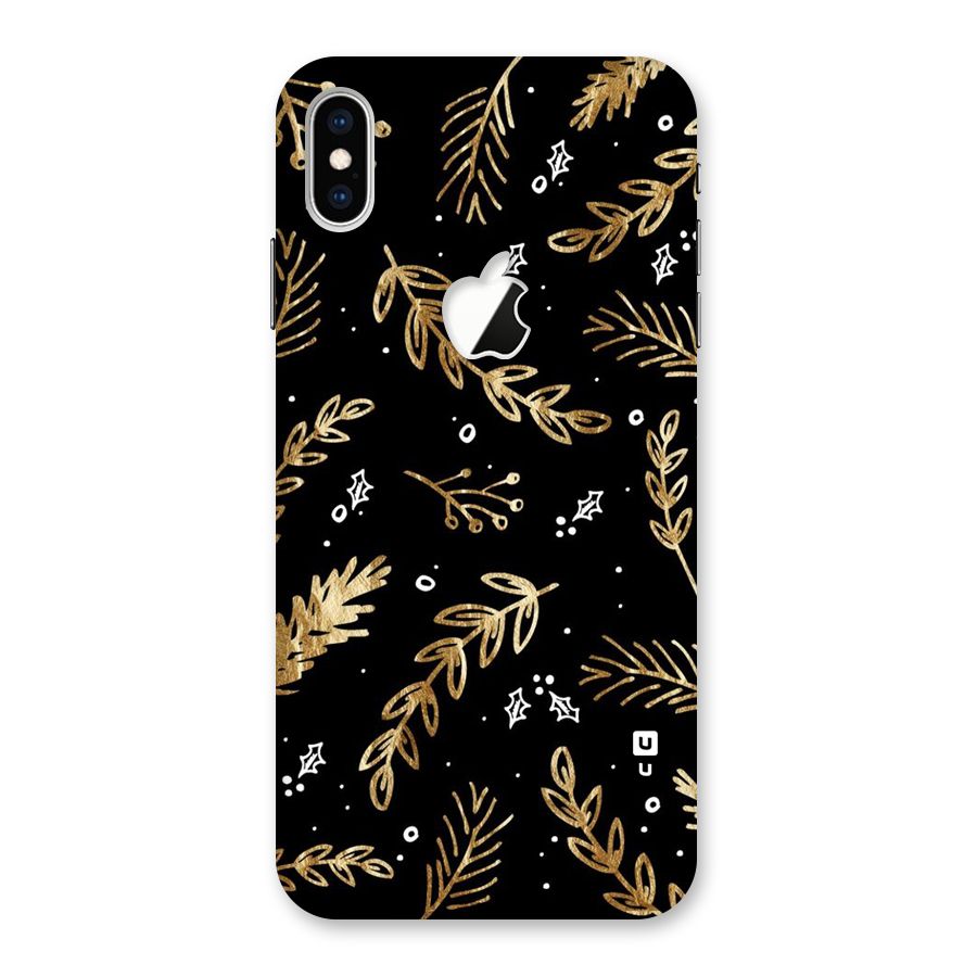 Gold Palm Leaves Back Case for iPhone XS Max Apple Cut