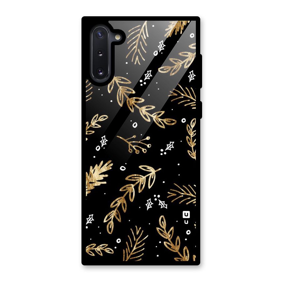 Gold Palm Leaves Glass Back Case for Galaxy Note 10