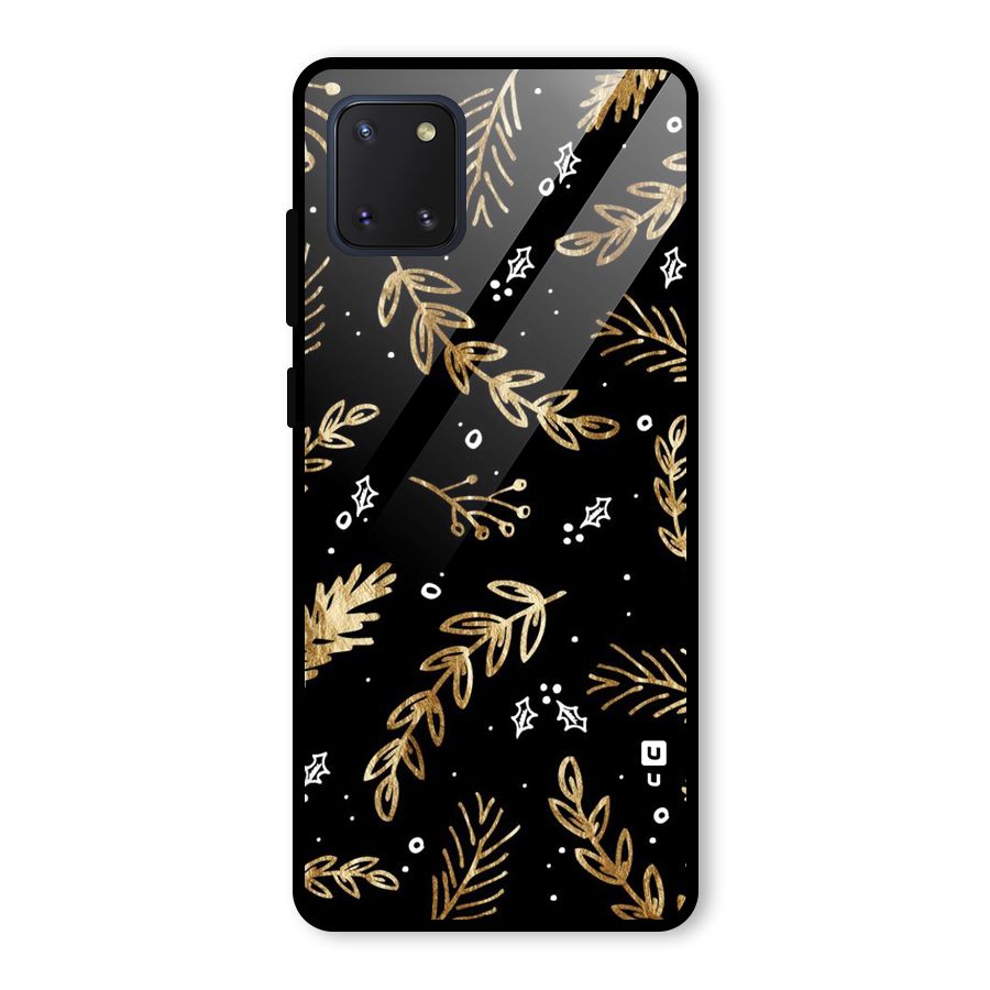 Gold Palm Leaves Glass Back Case for Galaxy Note 10 Lite