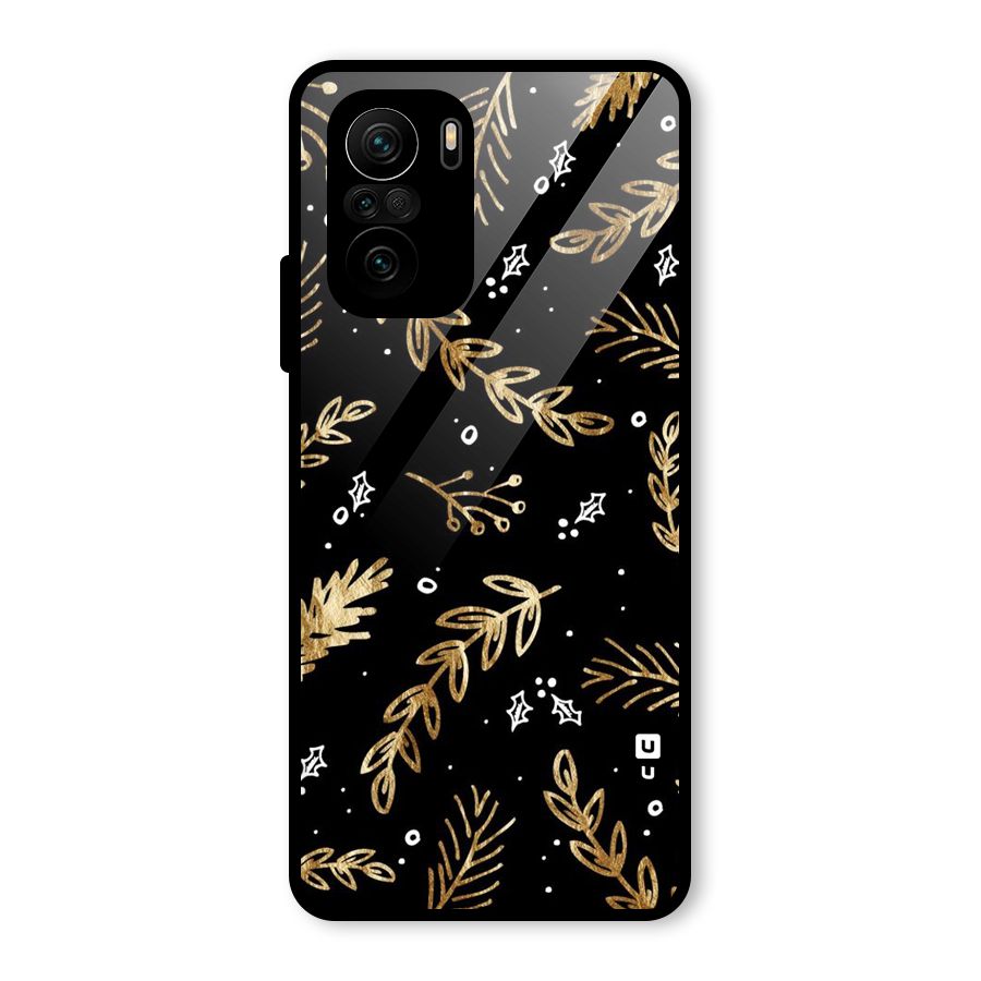 Gold Palm Leaves Glass Back Case for Mi 11X Pro
