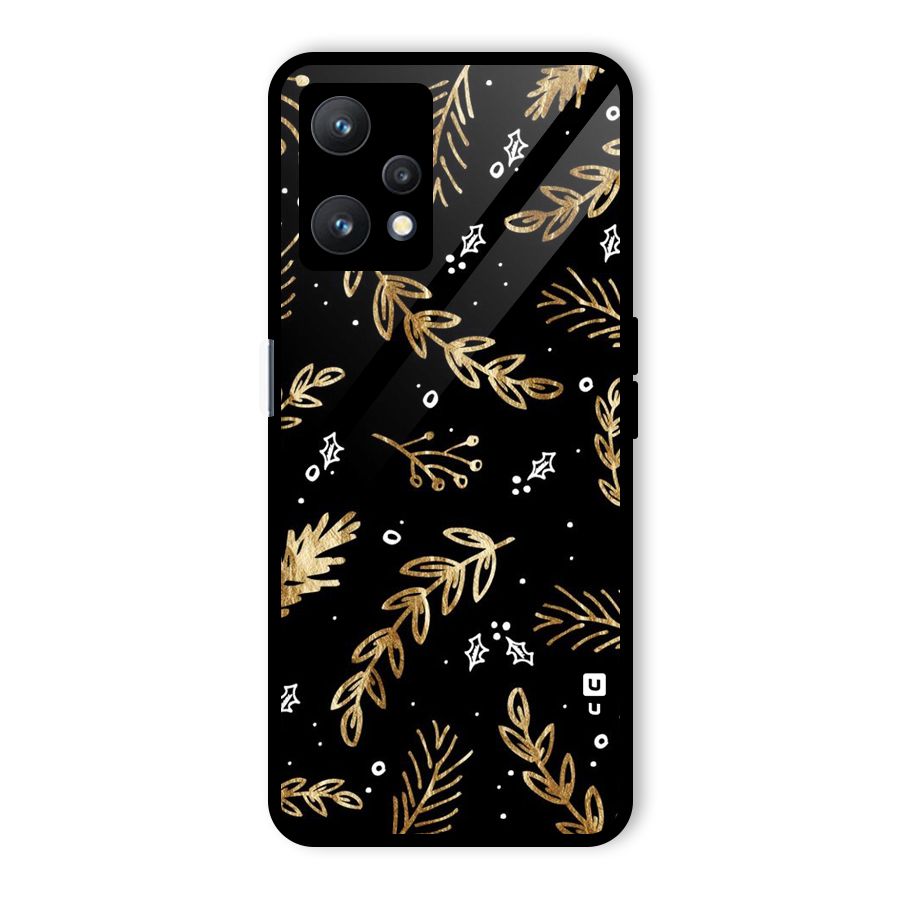 Gold Palm Leaves Glass Back Case for Realme 9 Pro 5G