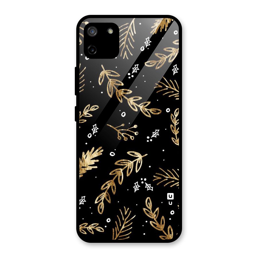 Gold Palm Leaves Glass Back Case for Realme C11