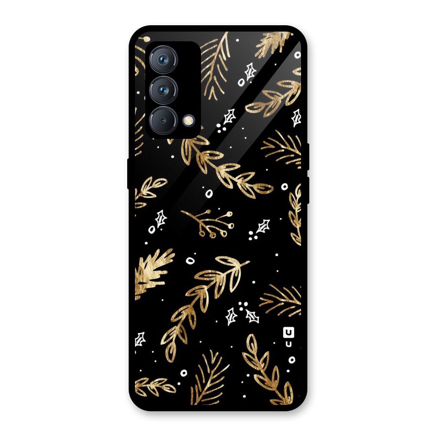 Gold Palm Leaves Glass Back Case for Realme GT Master Edition