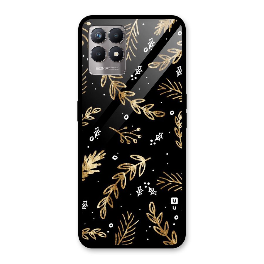 Gold Palm Leaves Glass Back Case for Realme Narzo 50