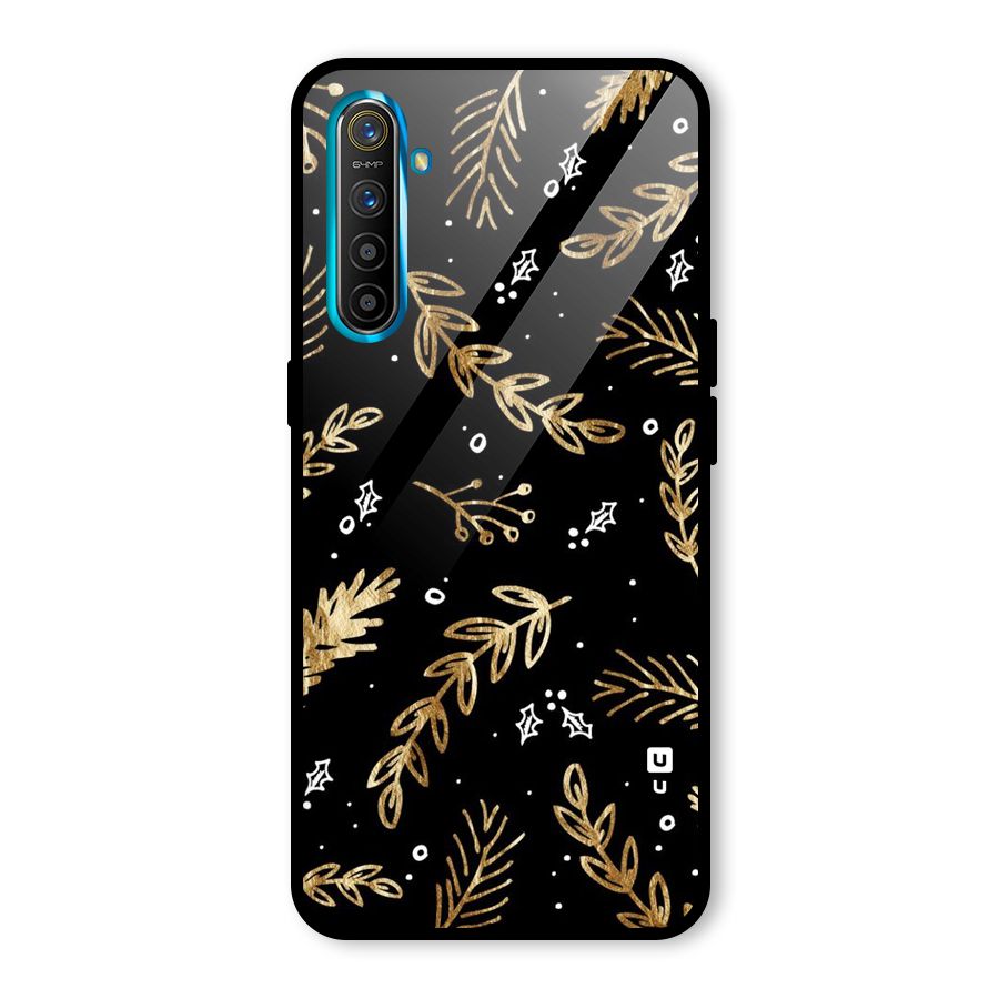 Gold Palm Leaves Glass Back Case for Realme X2