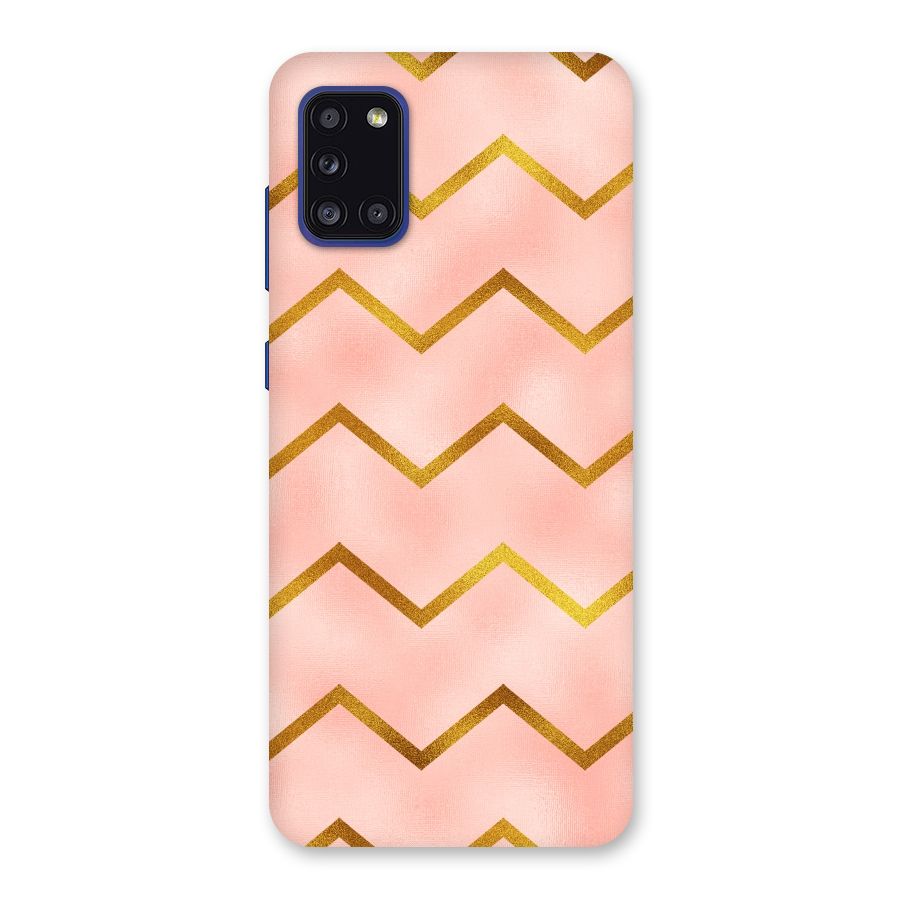 Gold Pink Pattern Back Case for Galaxy A31