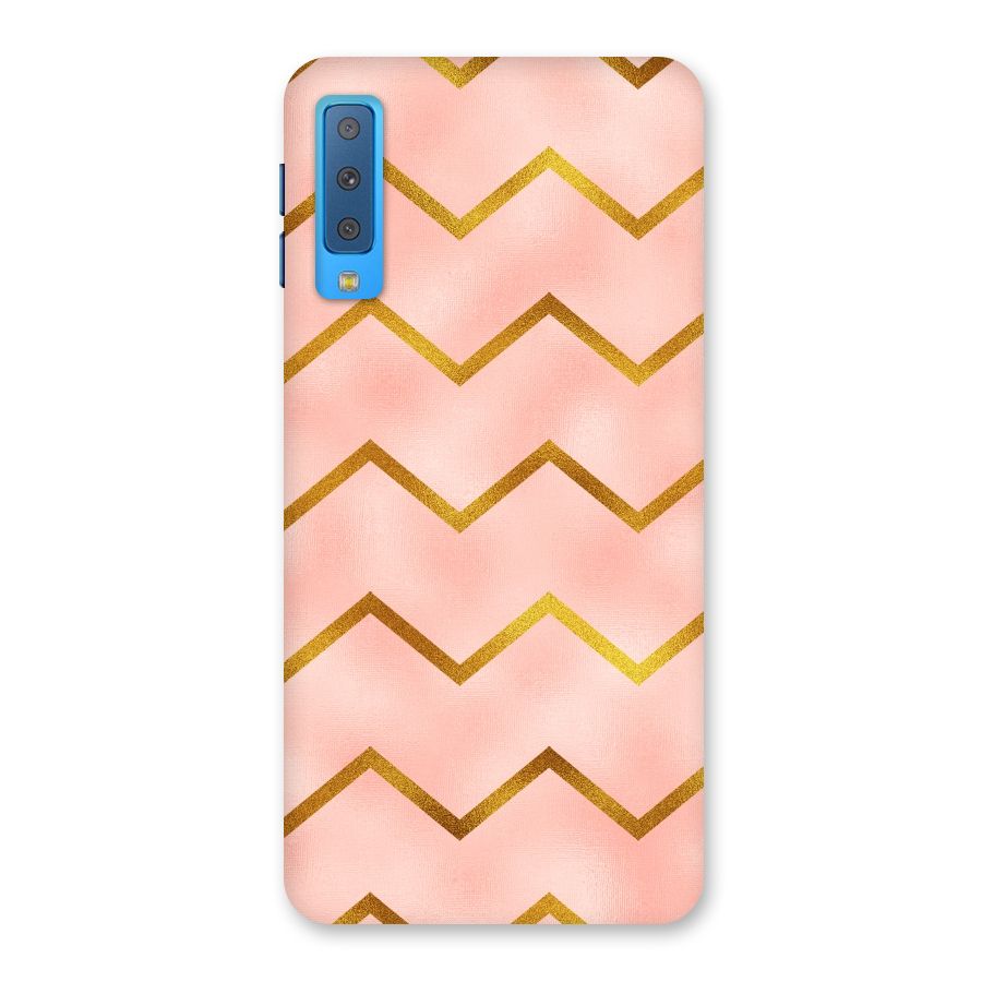 Gold Pink Pattern Back Case for Galaxy A7 (2018)