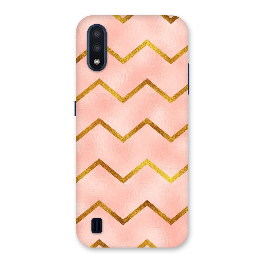 Gold Pink Pattern Back Case for Galaxy M01