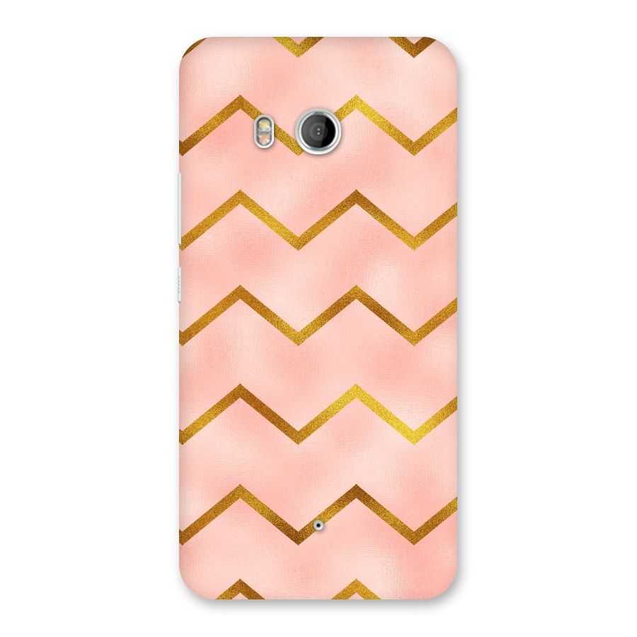 Gold Pink Pattern Back Case for HTC U11