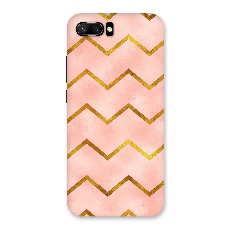 Gold Pink Pattern Back Case for Honor 10