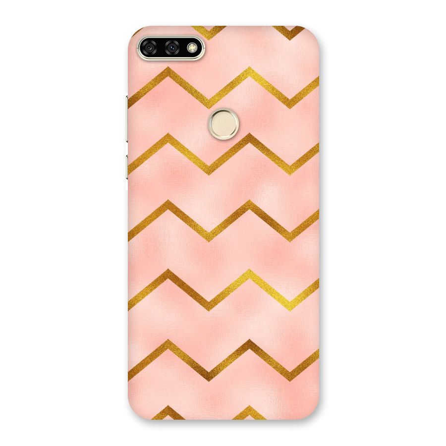 Gold Pink Pattern Back Case for Honor 7A