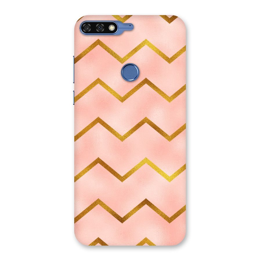 Gold Pink Pattern Back Case for Honor 7C