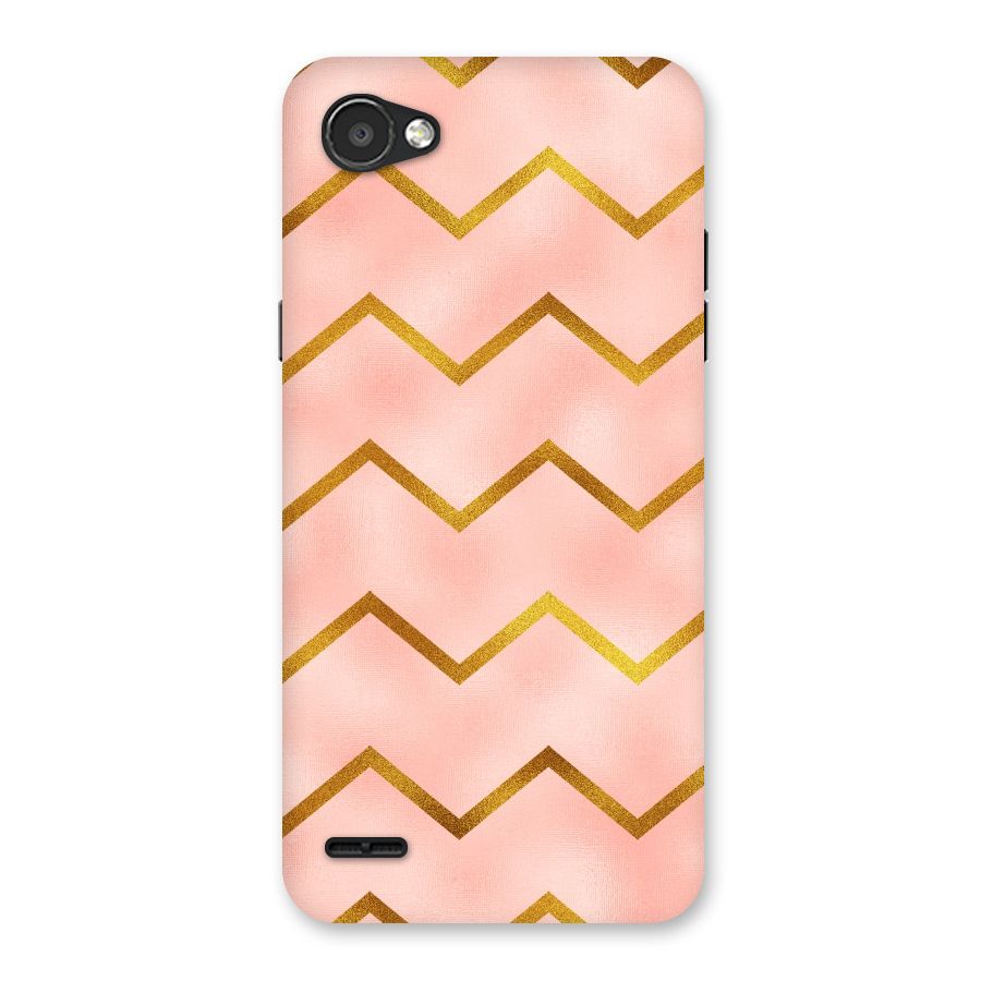 Gold Pink Pattern Back Case for LG Q6