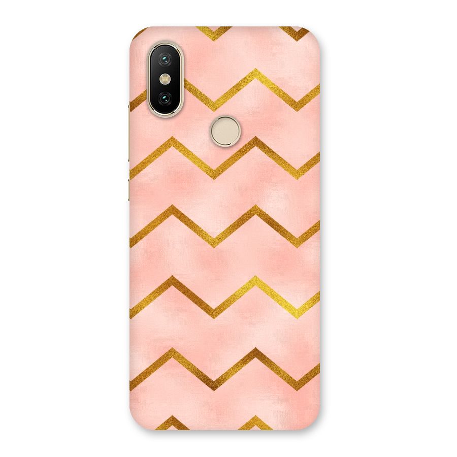 Gold Pink Pattern Back Case for Mi A2
