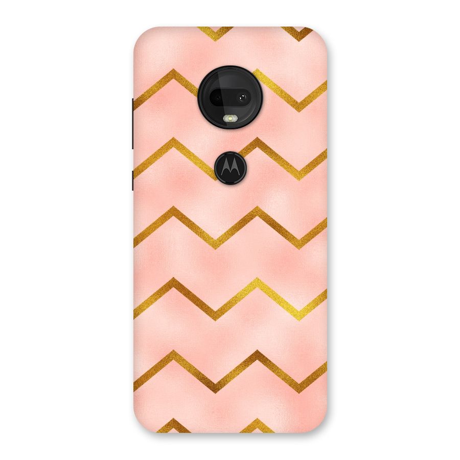 Gold Pink Pattern Back Case for Moto G7