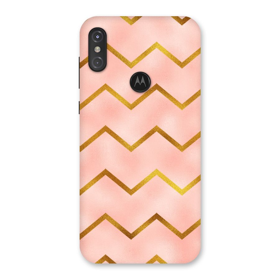 Gold Pink Pattern Back Case for Motorola One Power