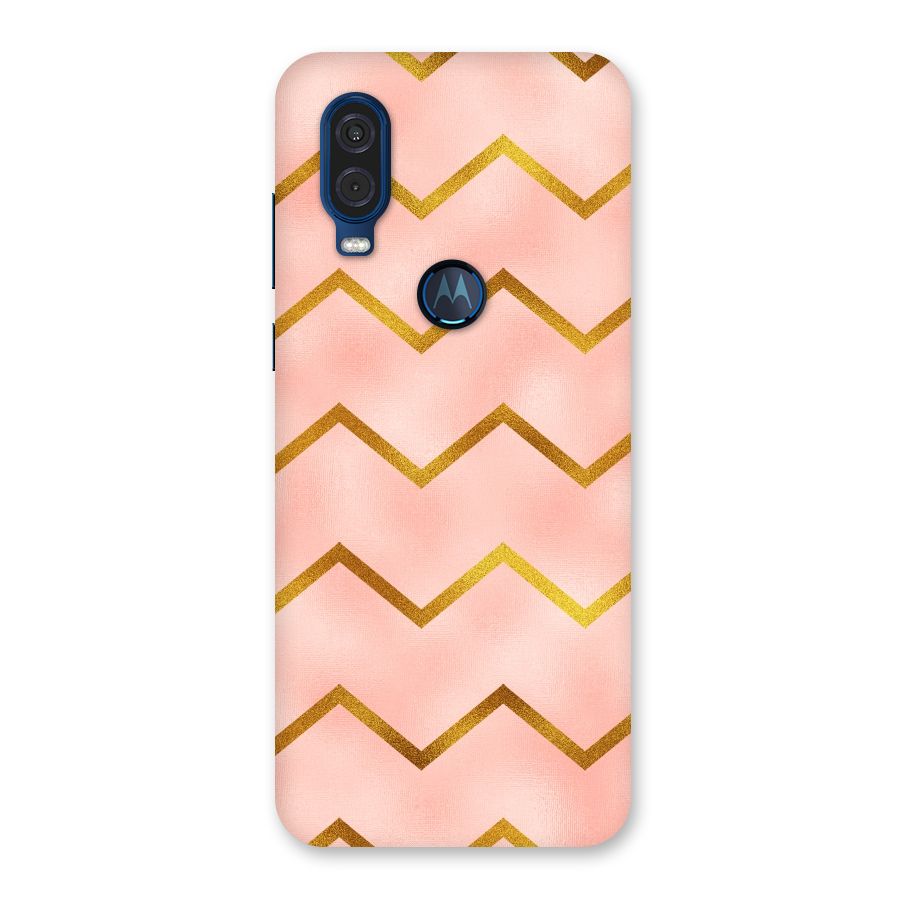 Gold Pink Pattern Back Case for Motorola One Vision