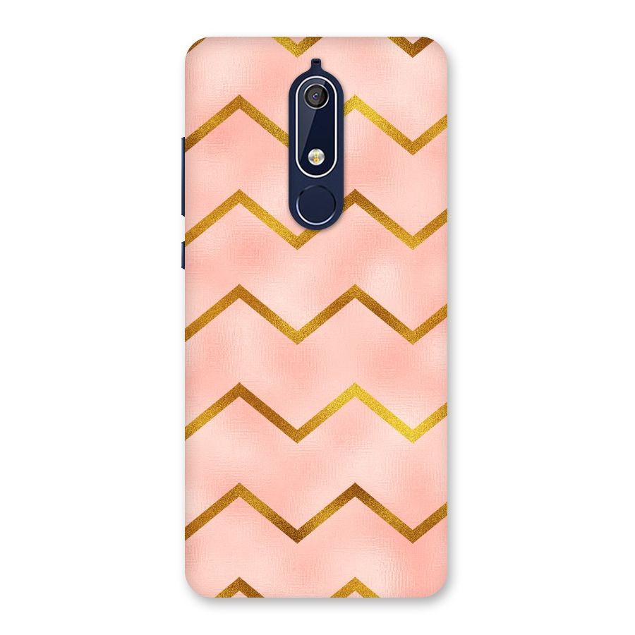 Gold Pink Pattern Back Case for Nokia 5.1