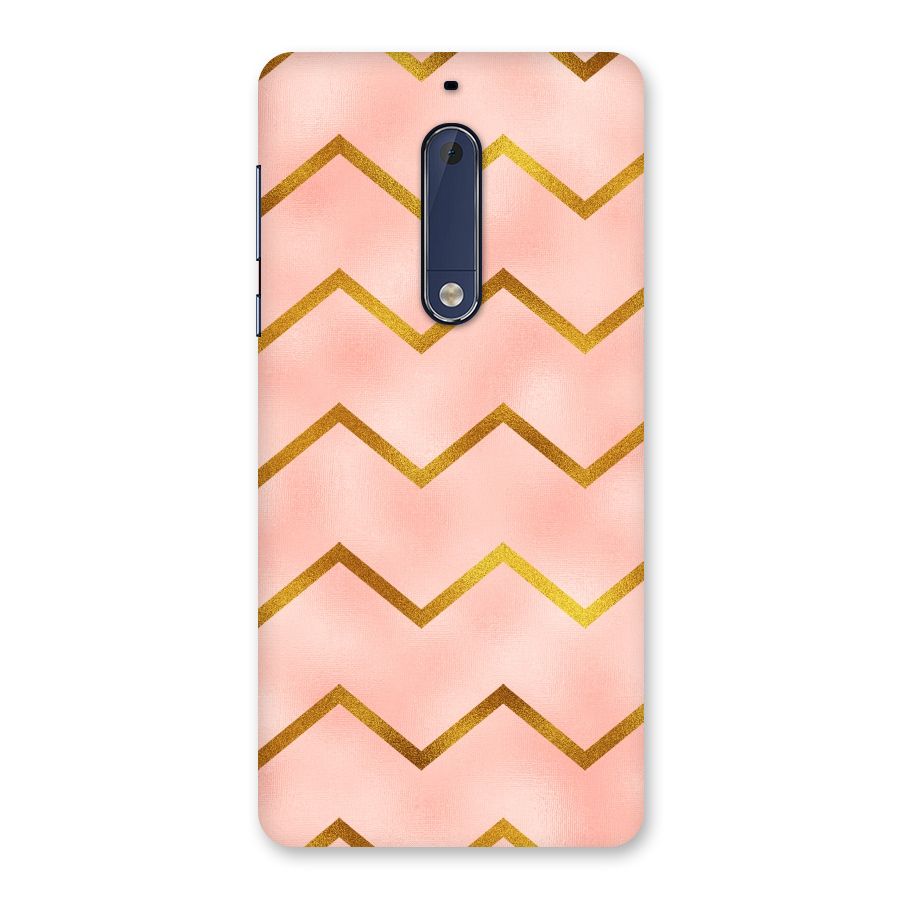 Gold Pink Pattern Back Case for Nokia 5