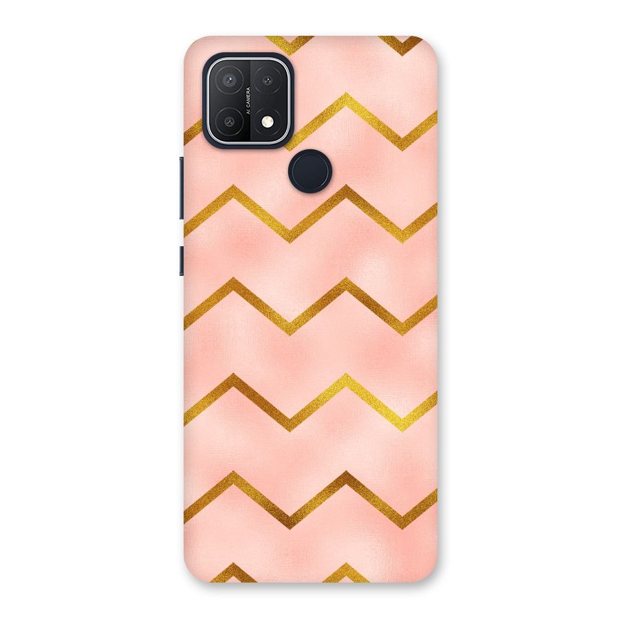 Gold Pink Pattern Back Case for Oppo A15
