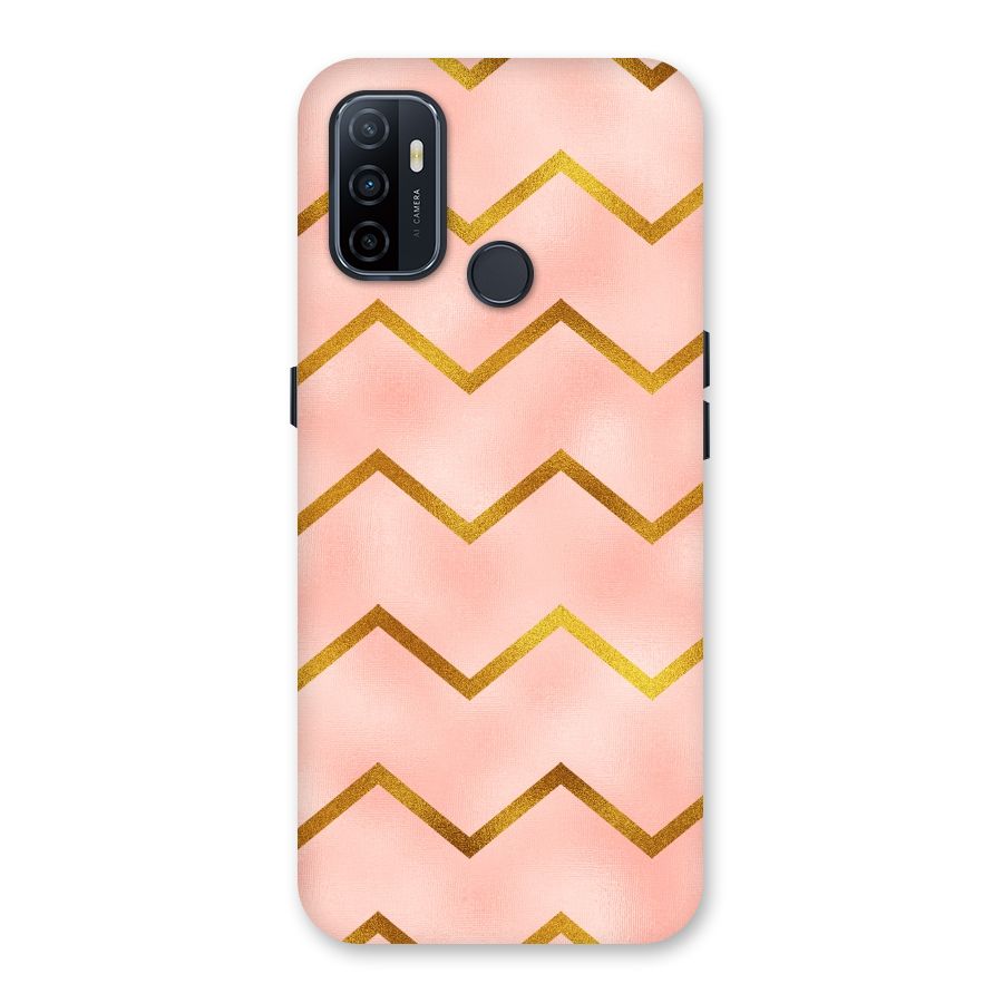 Gold Pink Pattern Back Case for Oppo A32