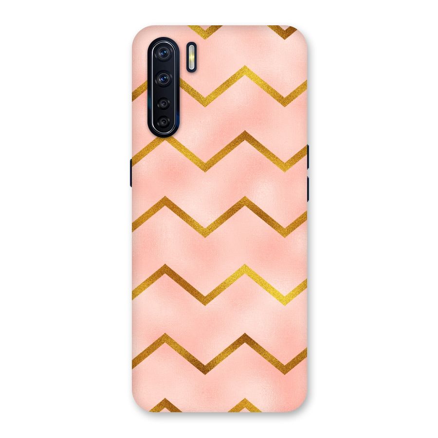 Gold Pink Pattern Back Case for Oppo F15