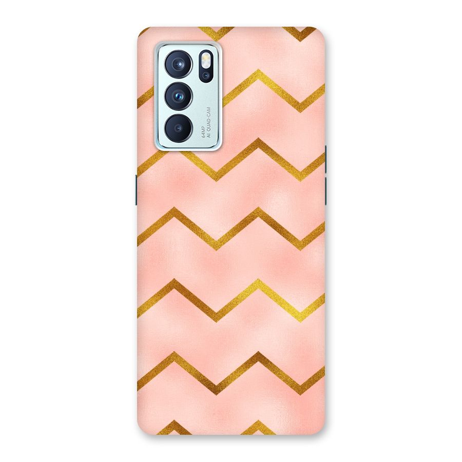 Gold Pink Pattern Back Case for Oppo Reno6 Pro 5G