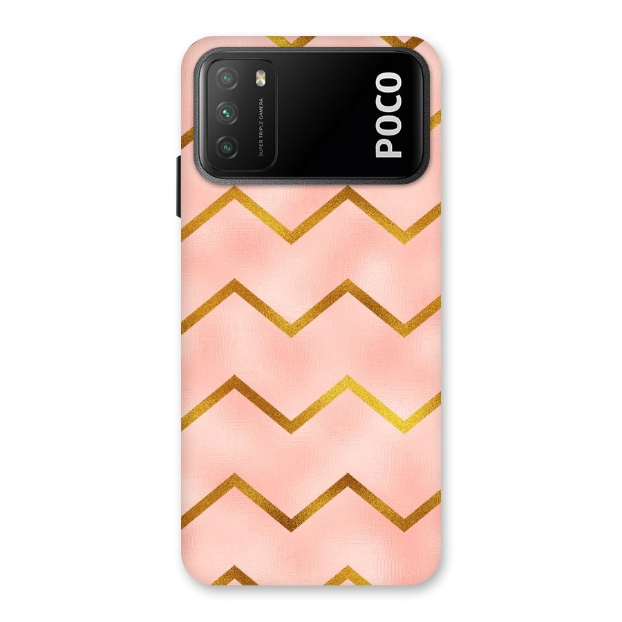 Gold Pink Pattern Back Case for Poco M3