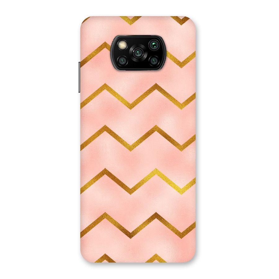 Gold Pink Pattern Back Case for Poco X3