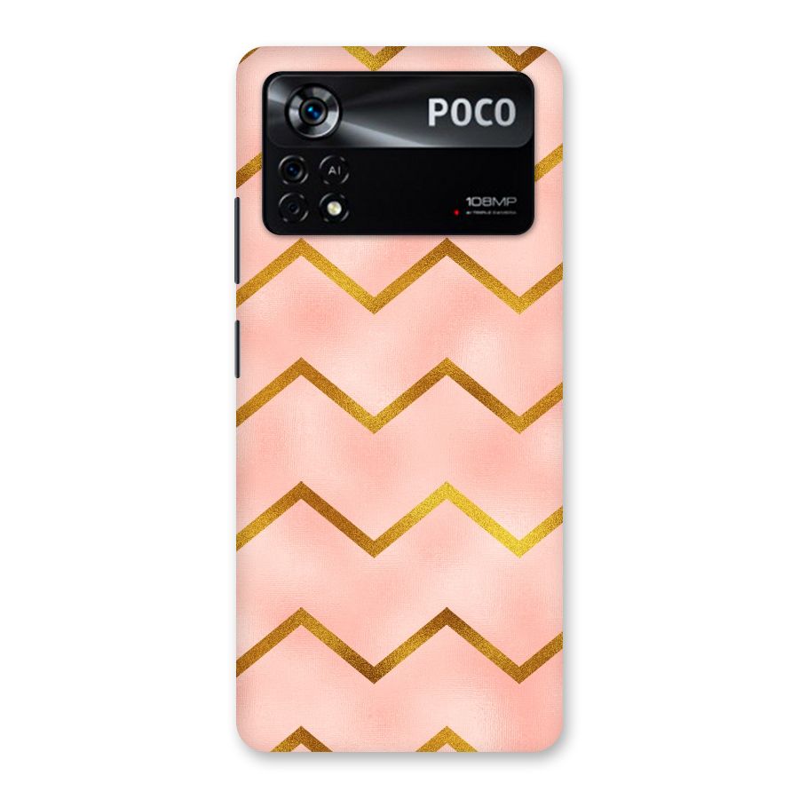 Gold Pink Pattern Back Case for Poco X4 Pro 5G