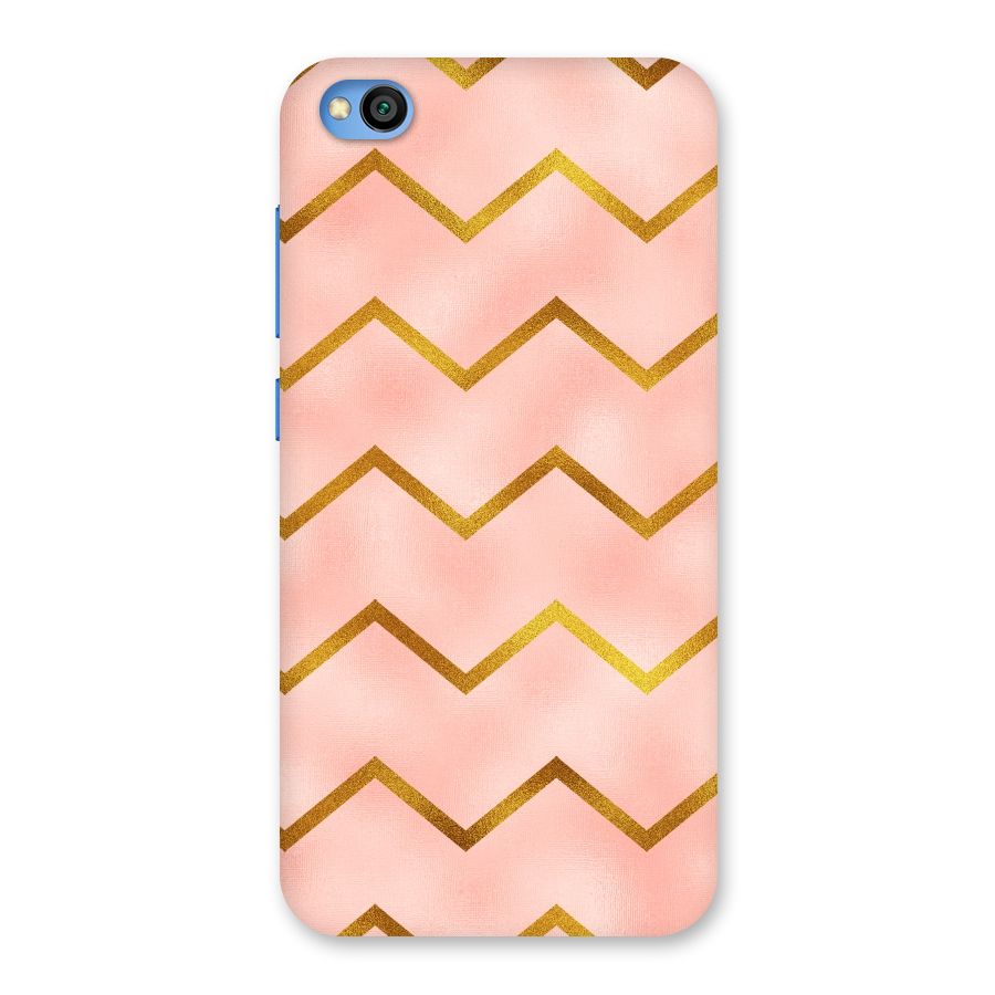 Gold Pink Pattern Back Case for Redmi Go