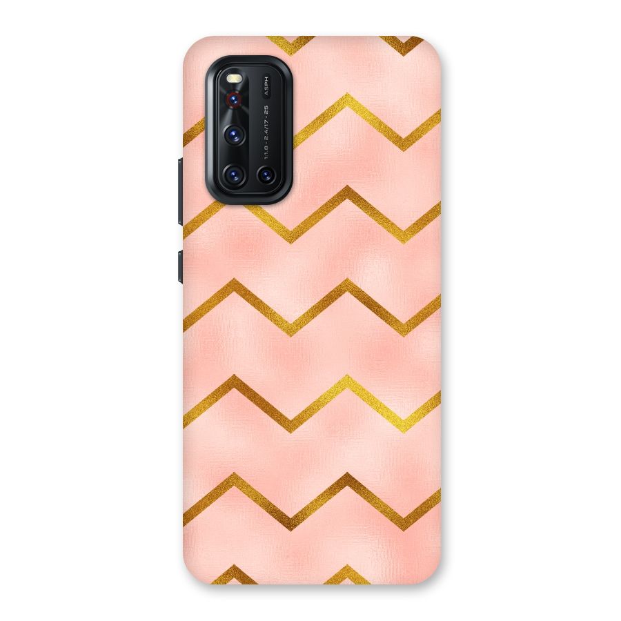 Gold Pink Pattern Back Case for Vivo V19