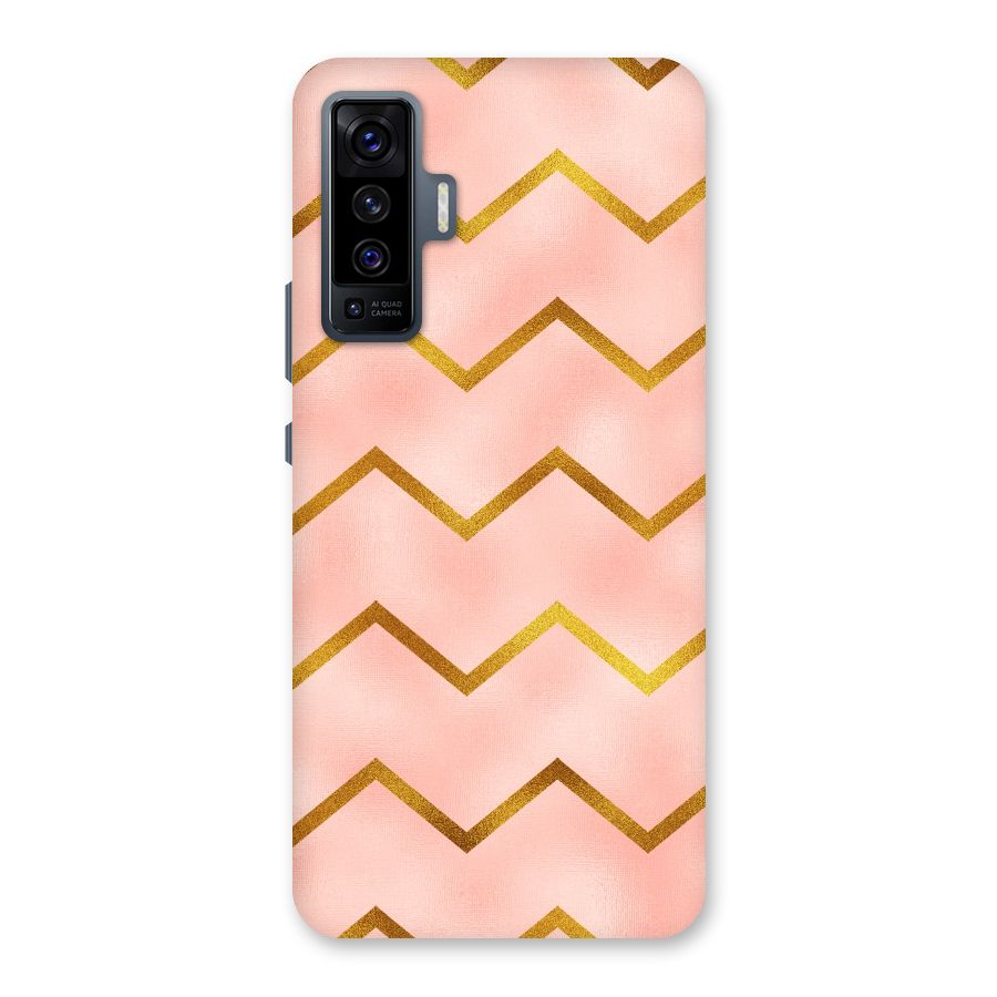 Gold Pink Pattern Back Case for Vivo X50
