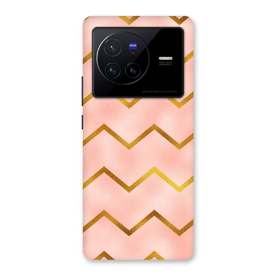Gold Pink Pattern Back Case for Vivo X80